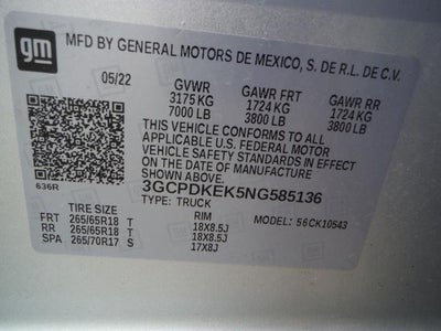 2022 Chevrolet Silverado 1500 LT (2FL)