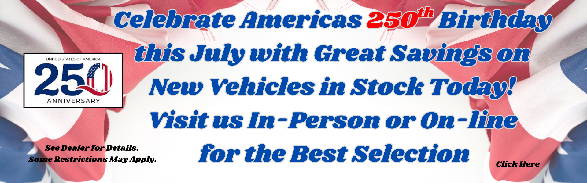 4th of July savings all month long banner 2026