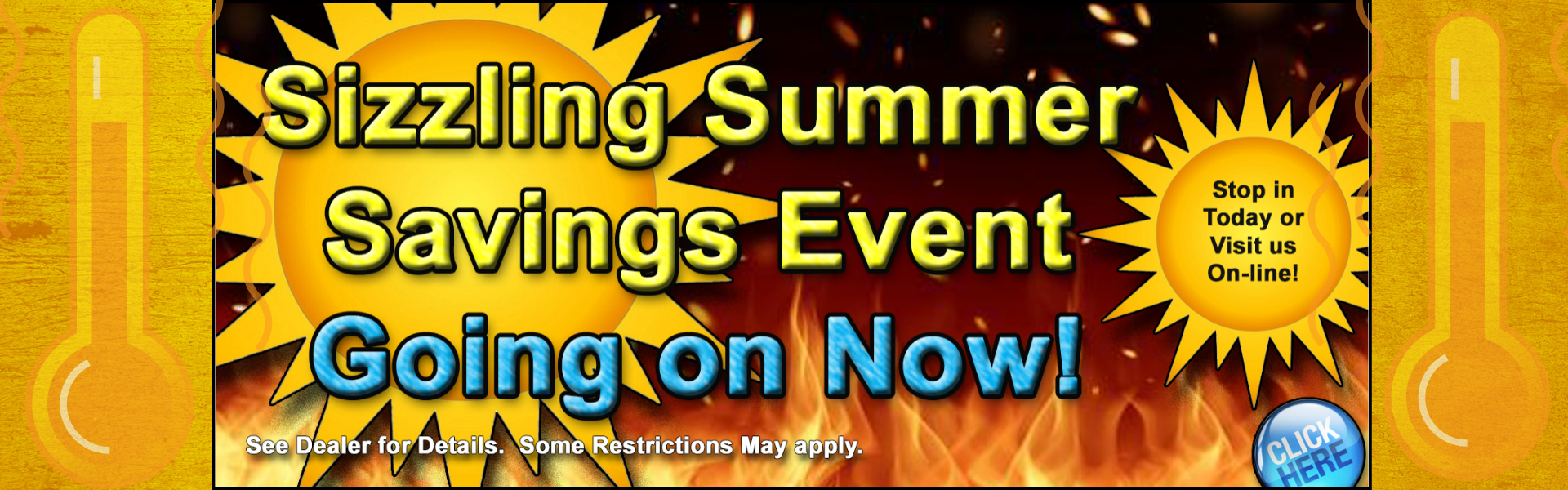 Summer sizzling banner July 2026